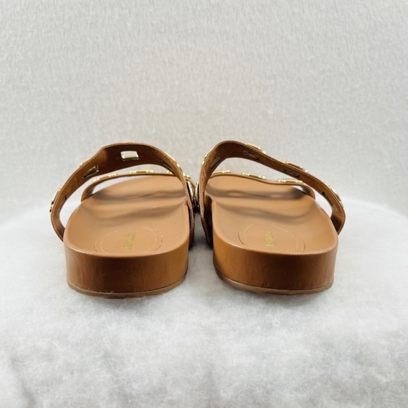 Larroudé Slide In Caramel Leather Size 9 NWOB Handmade in Brazil - Picture 6 of 11